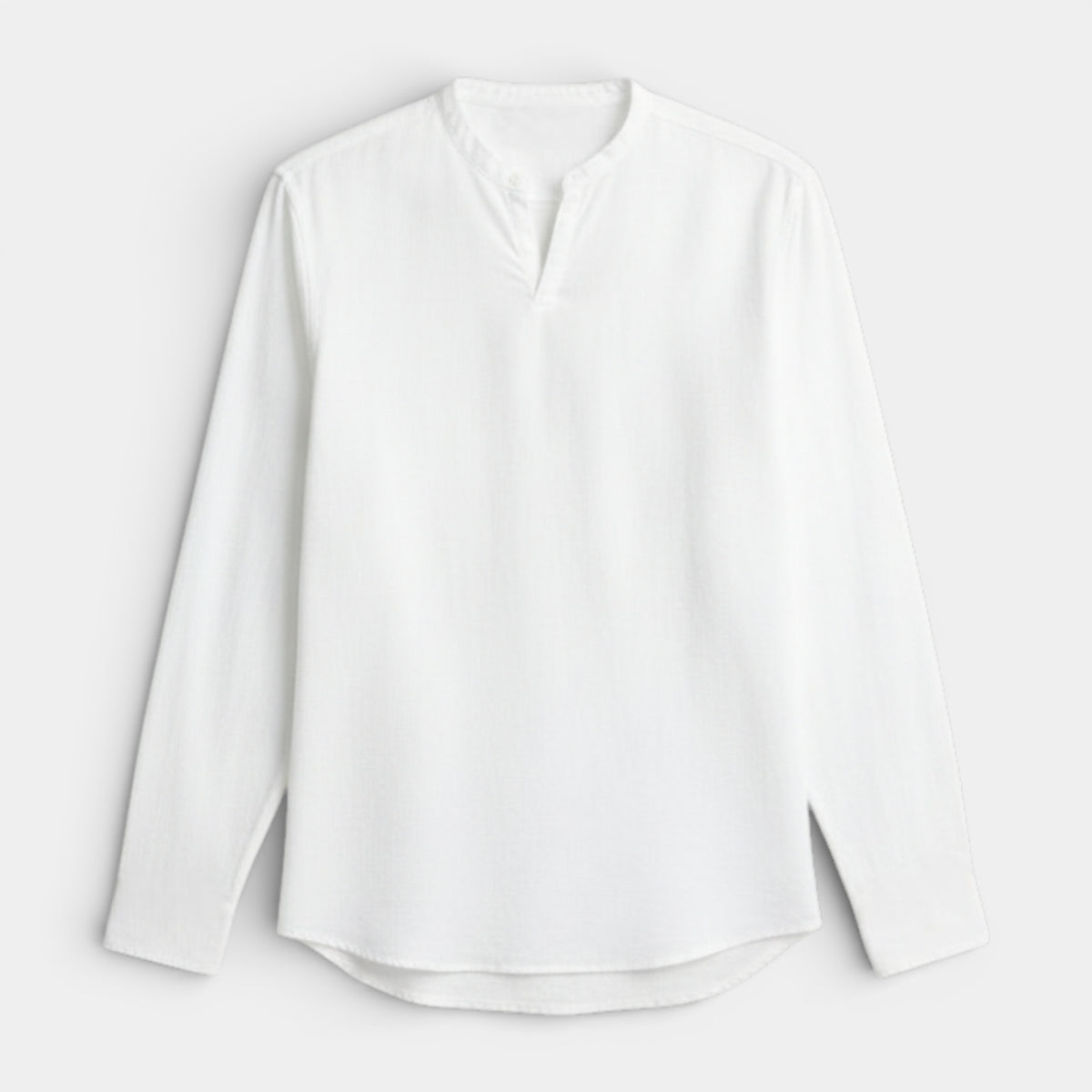 Split-Neck Pullover Shirt Long Sleeve Regular Fit for Men