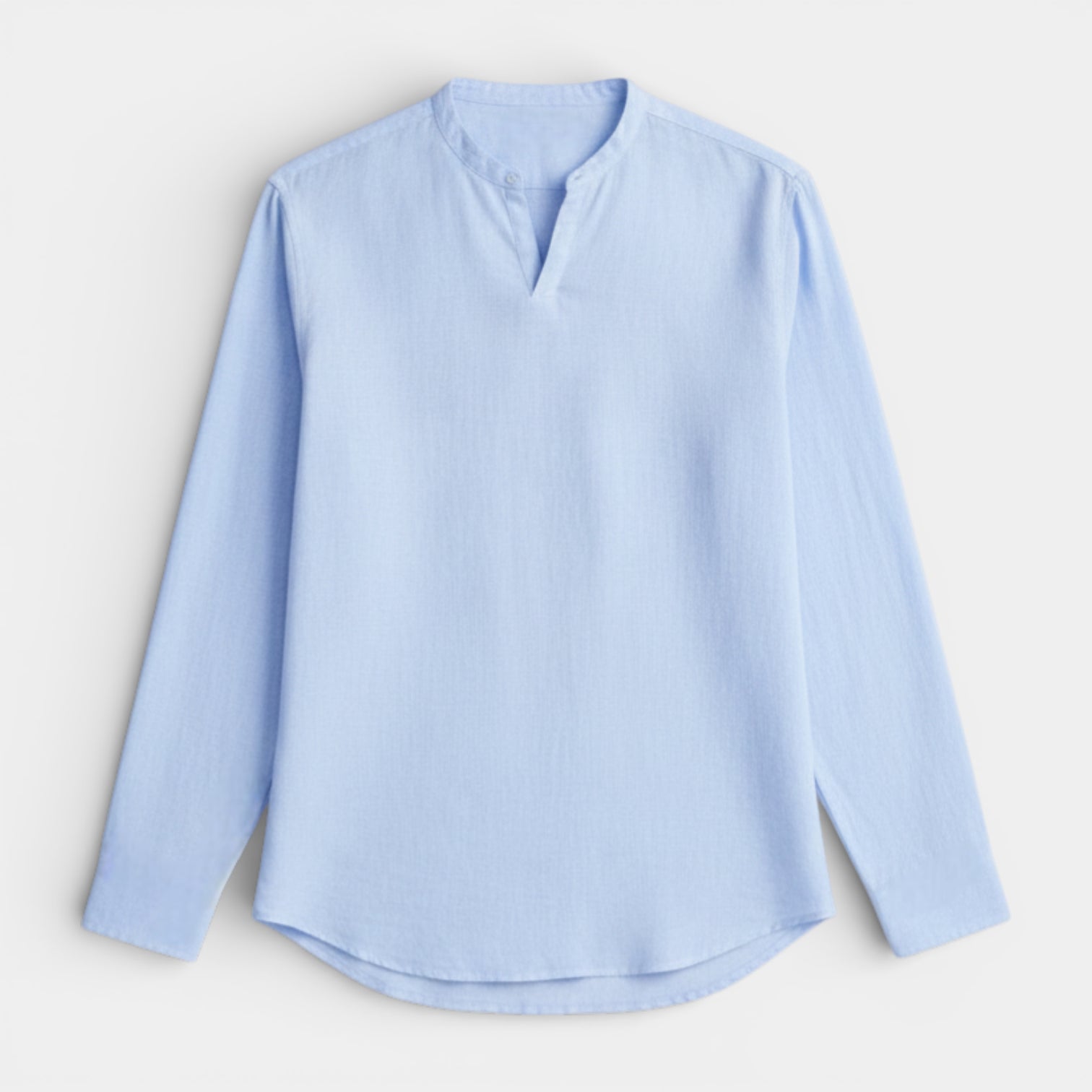 Split-Neck Pullover Shirt Long Sleeve Regular Fit for Men