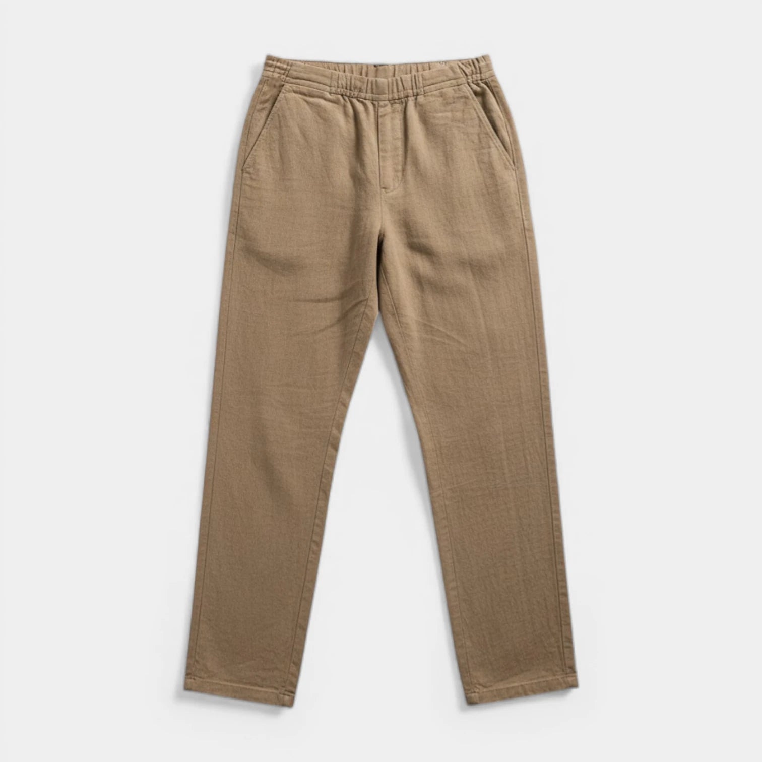 Tapered Pants Elastic Waist Flat Front for Men