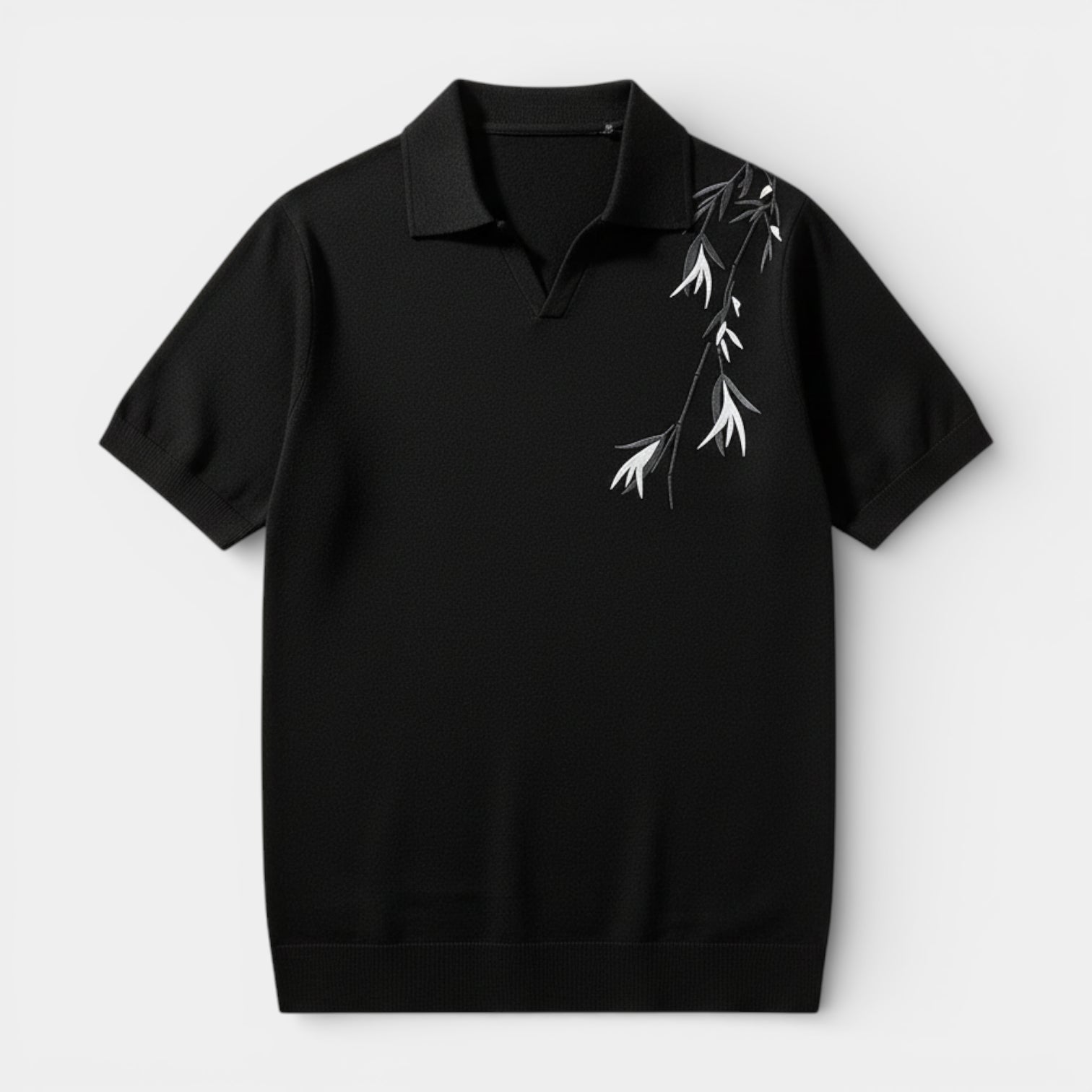 Short Sleeve Knit Polo Shirt Collared for Men