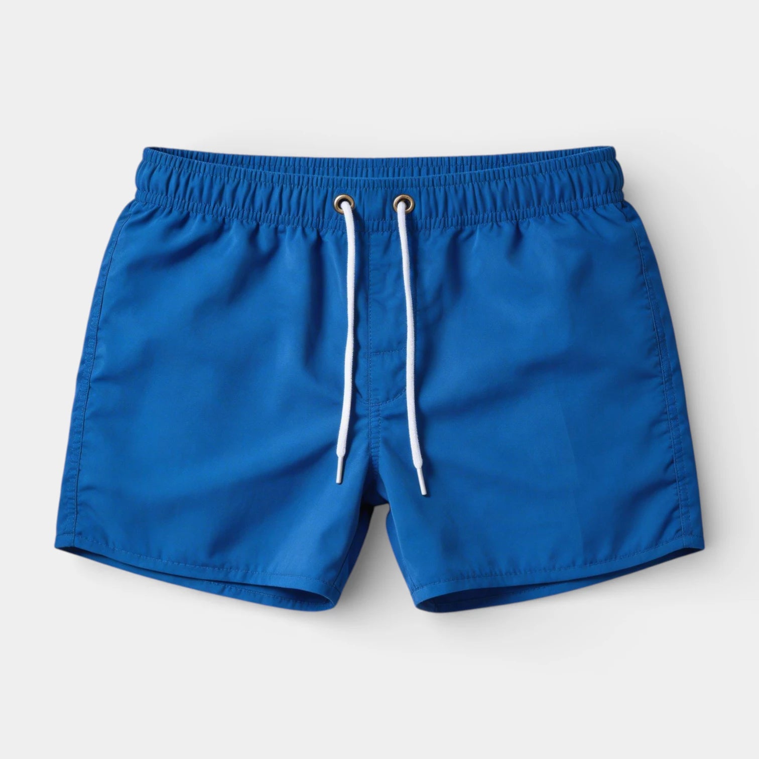 Solid Swim Shorts Elastic Drawstring Waist for Men