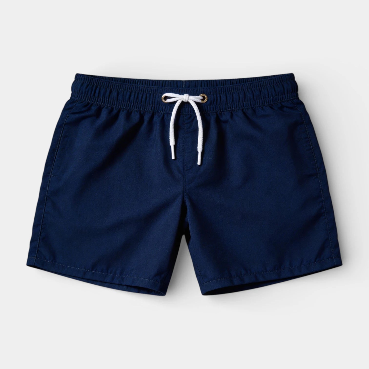 Solid Swim Shorts Elastic Drawstring Waist for Men