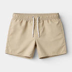 Solid Swim Shorts Elastic Drawstring Waist for Men