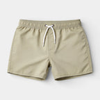 Solid Swim Shorts Elastic Drawstring Waist for Men