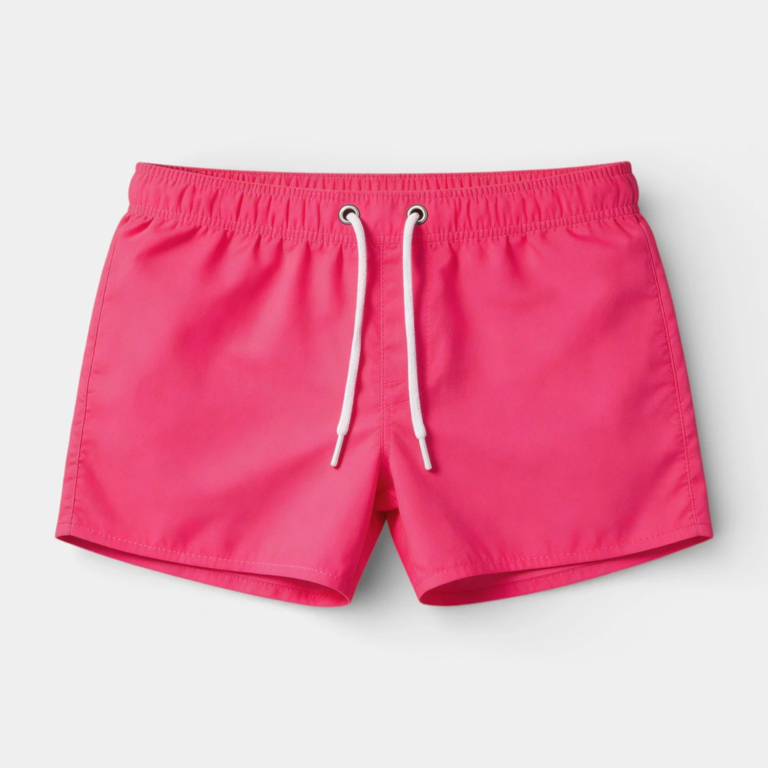 Solid Swim Shorts Elastic Drawstring Waist for Men