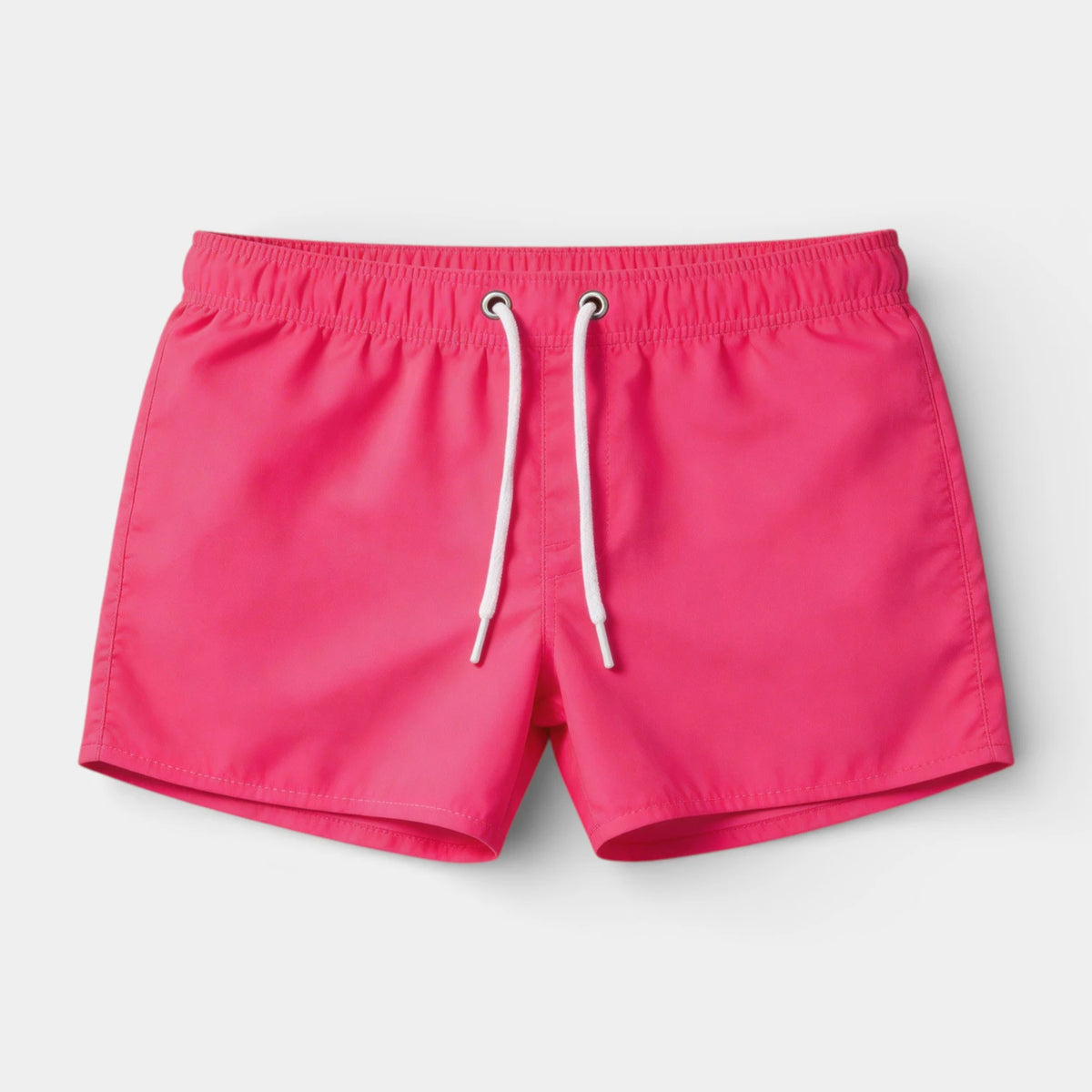 Solid Swim Shorts Elastic Drawstring Waist for Men
