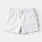 Solid Swim Shorts Elastic Drawstring Waist for Men