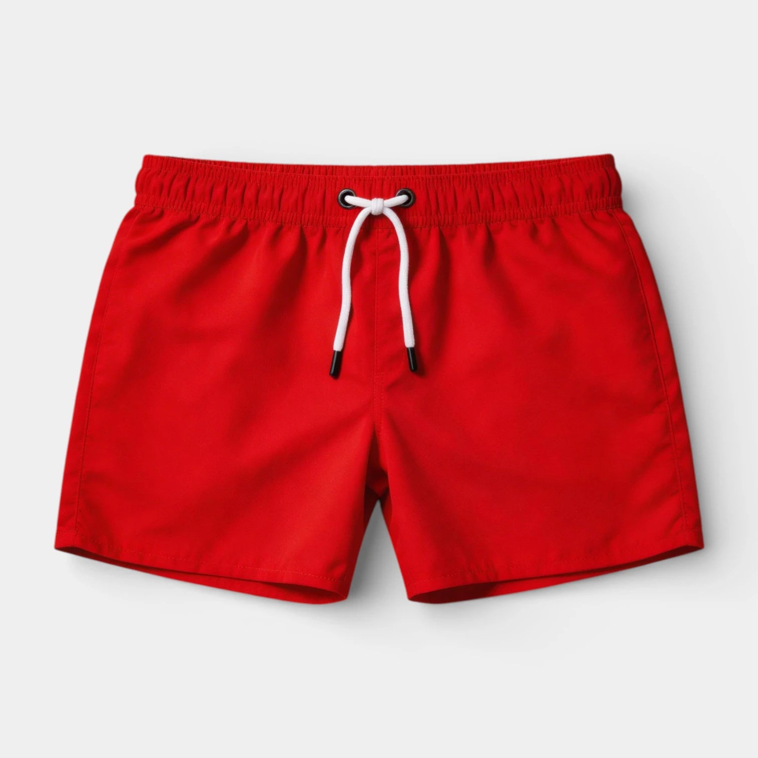 Solid Swim Shorts Elastic Drawstring Waist for Men