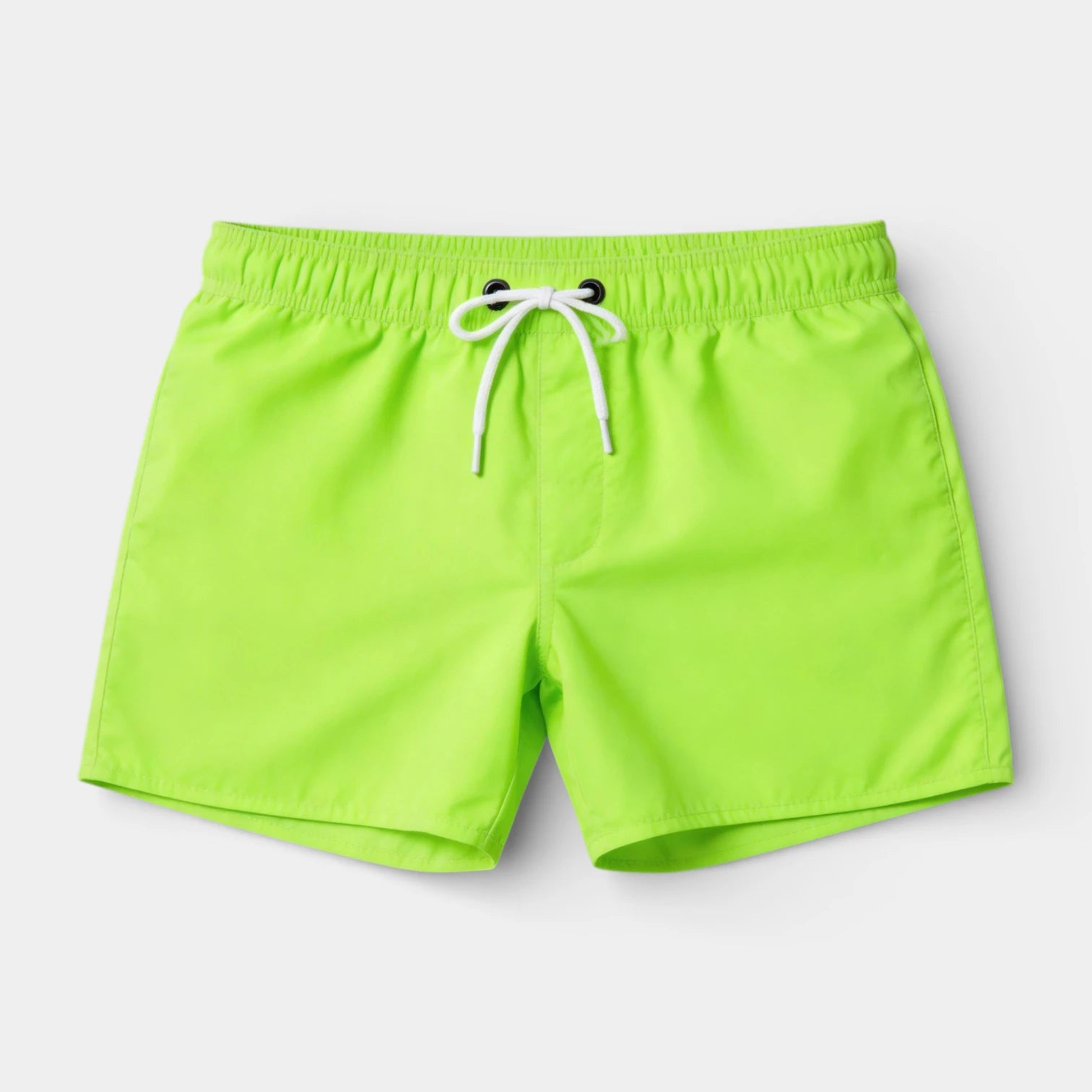 Solid Swim Shorts Elastic Drawstring Waist for Men
