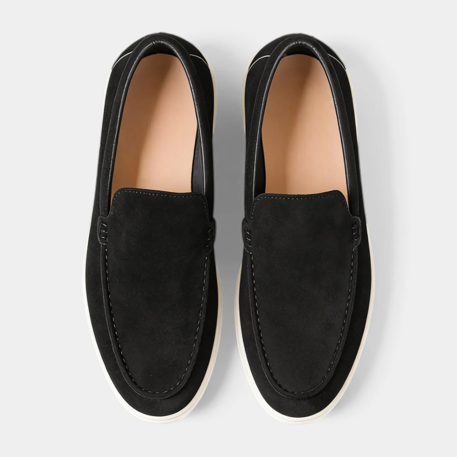Suede Slip-On Moc Toe Loafers Laceless for Men