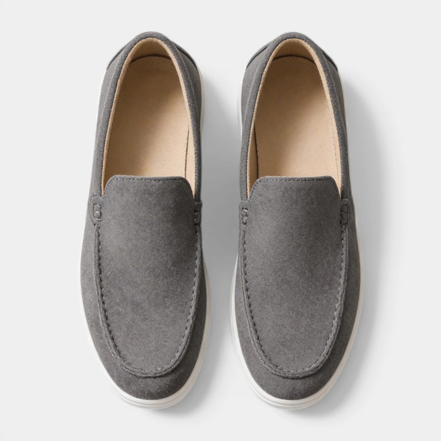 Suede Slip-On Moc Toe Loafers Laceless for Men