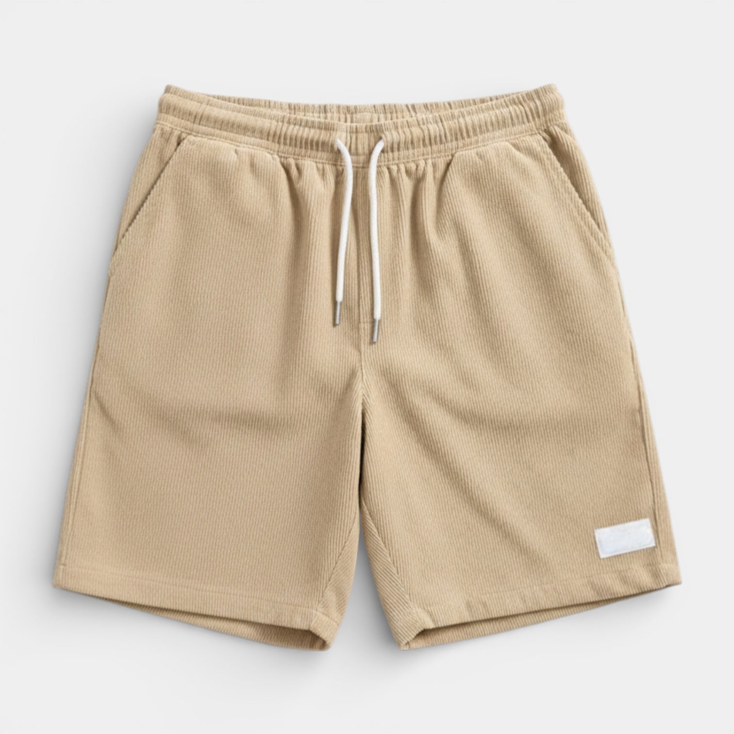 Corduroy Drawstring Shorts Elastic Waist Relaxed Fit for Men