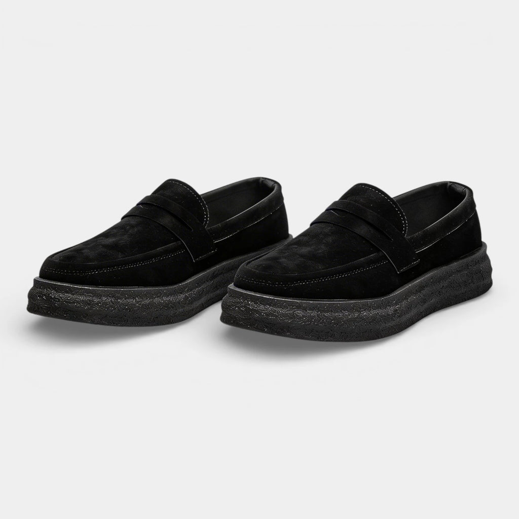 Penny Loafer Slip-On Shoes Round Toe Thick Sole for Men
