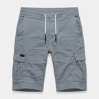 Cargo Shorts Twin Flap Pockets Drawstring Waist for Men