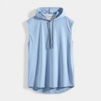 Sleeveless Drawstring Hooded Pullover Relaxed Fit for Men