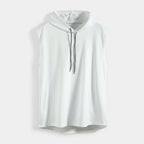Sleeveless Drawstring Hooded Pullover Relaxed Fit for Men