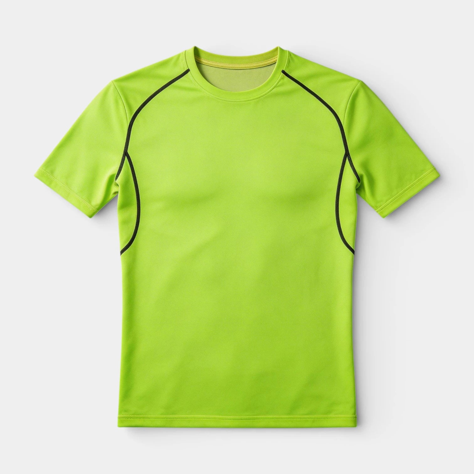 Crew Neck Athletic T-Shirt Contrast Panel for Men