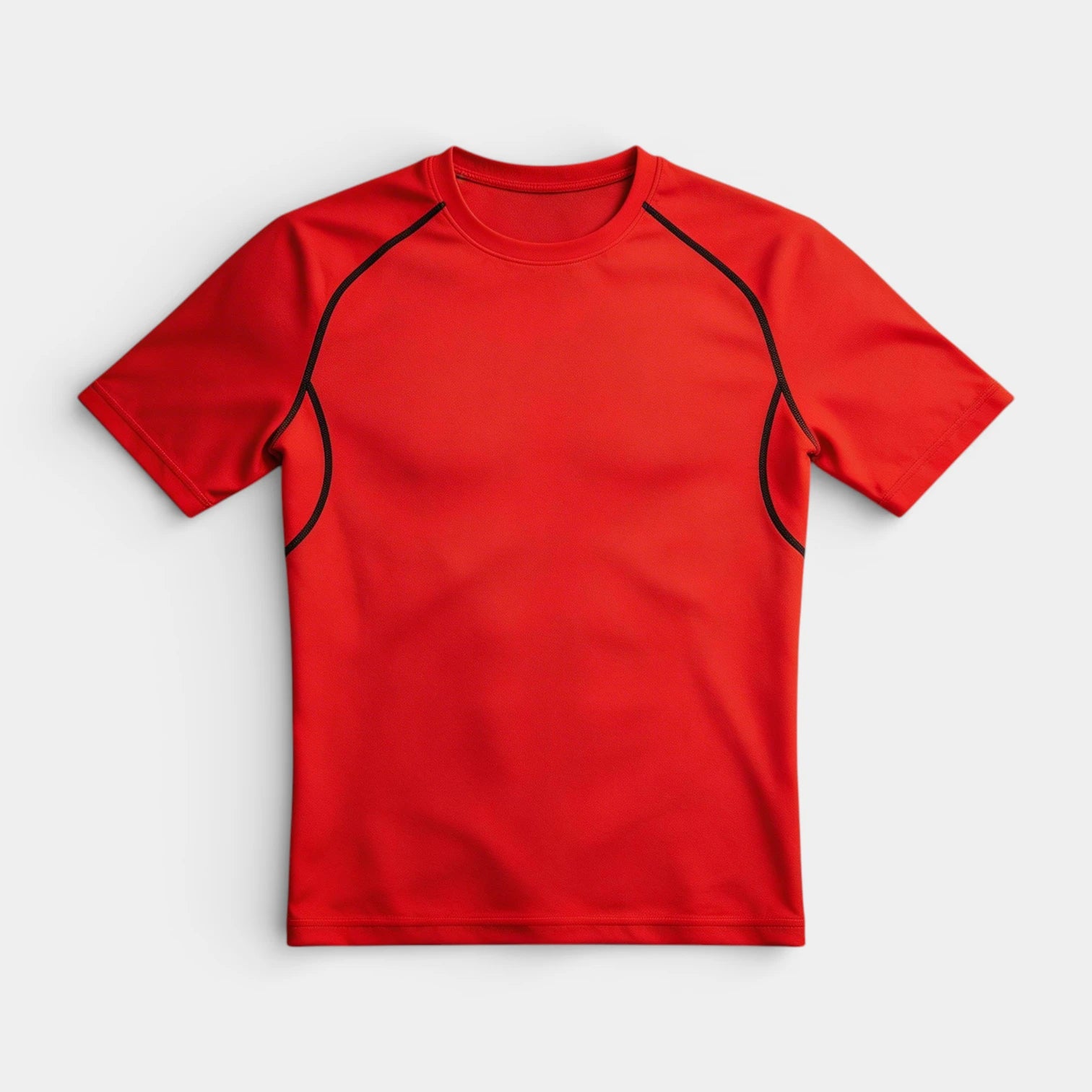 Crew Neck Athletic T-Shirt Contrast Panel for Men