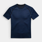 Crew Neck Athletic T-Shirt Contrast Panel for Men