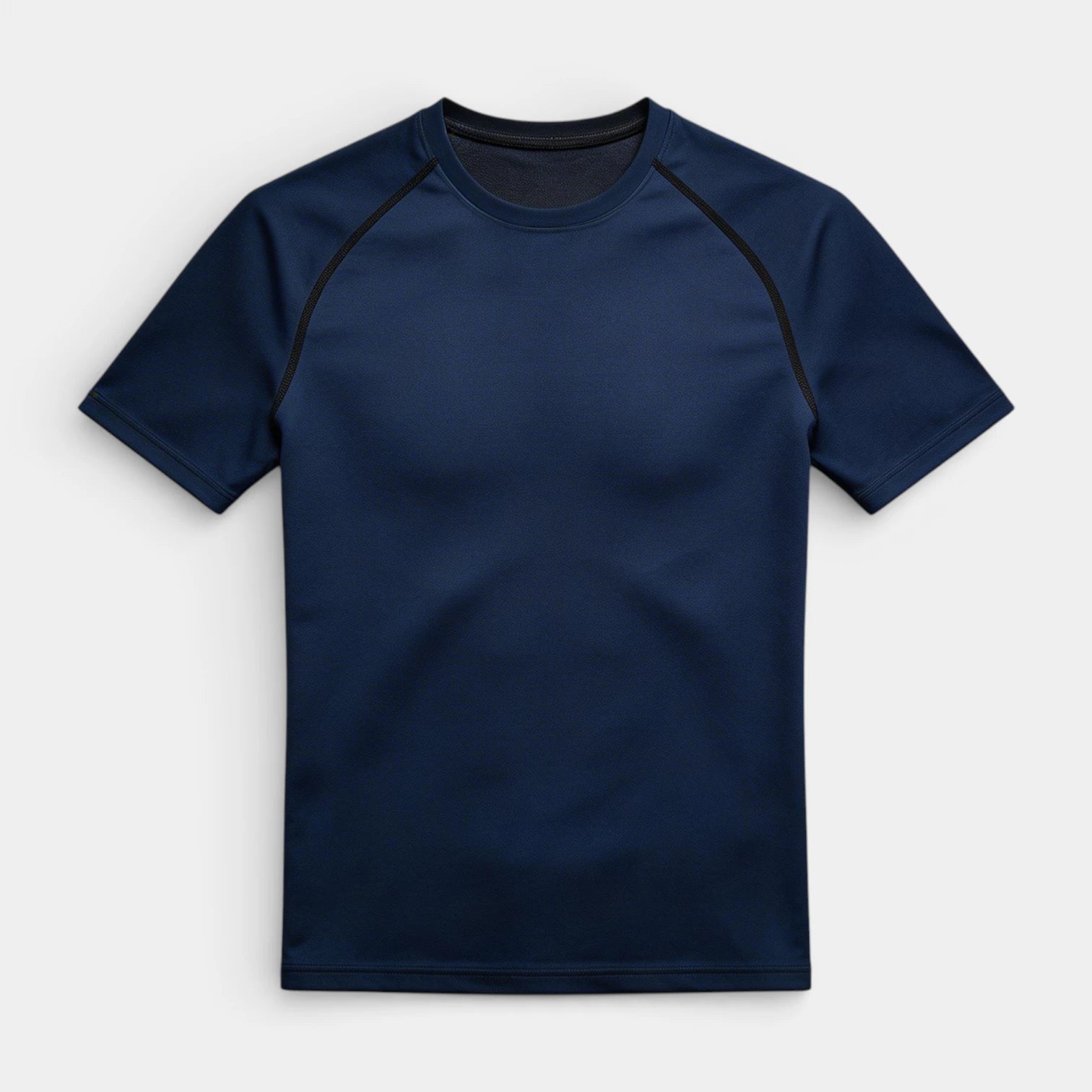 Crew Neck Athletic T-Shirt Contrast Panel for Men