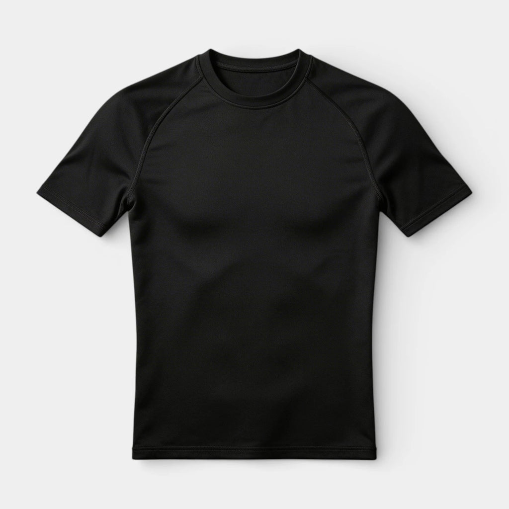 Crew Neck Athletic T-Shirt Contrast Panel for Men