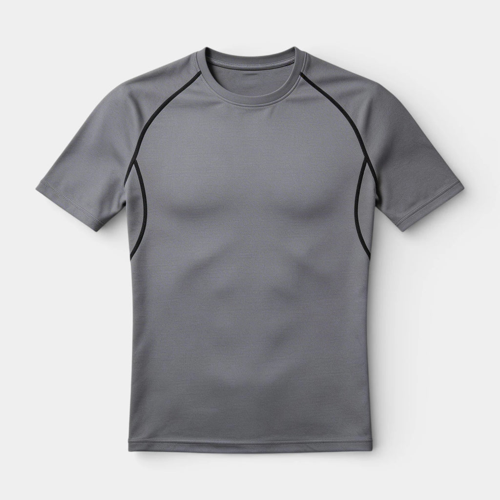 Crew Neck Athletic T-Shirt Contrast Panel for Men