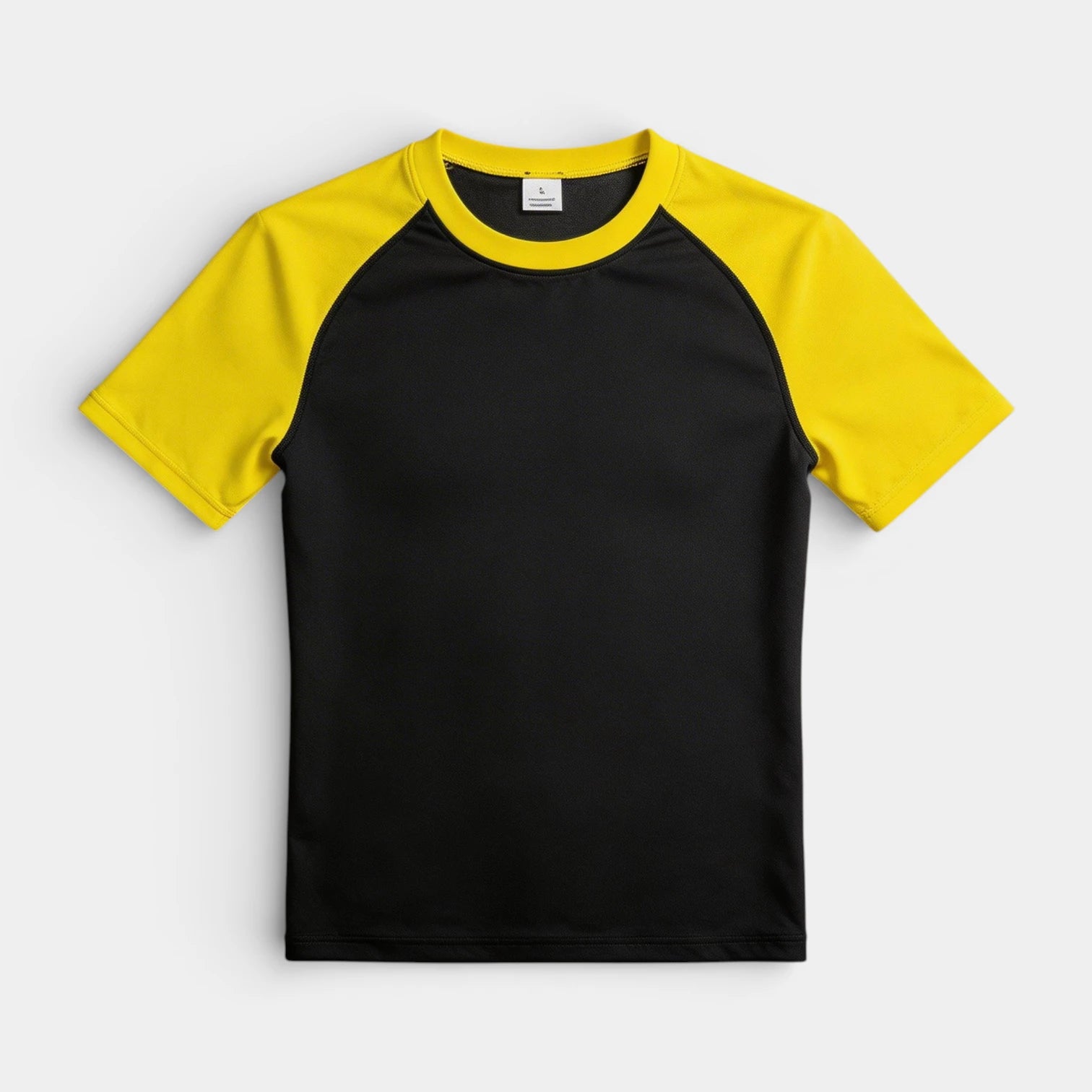 Crew Neck Athletic T-Shirt Contrast Panel for Men