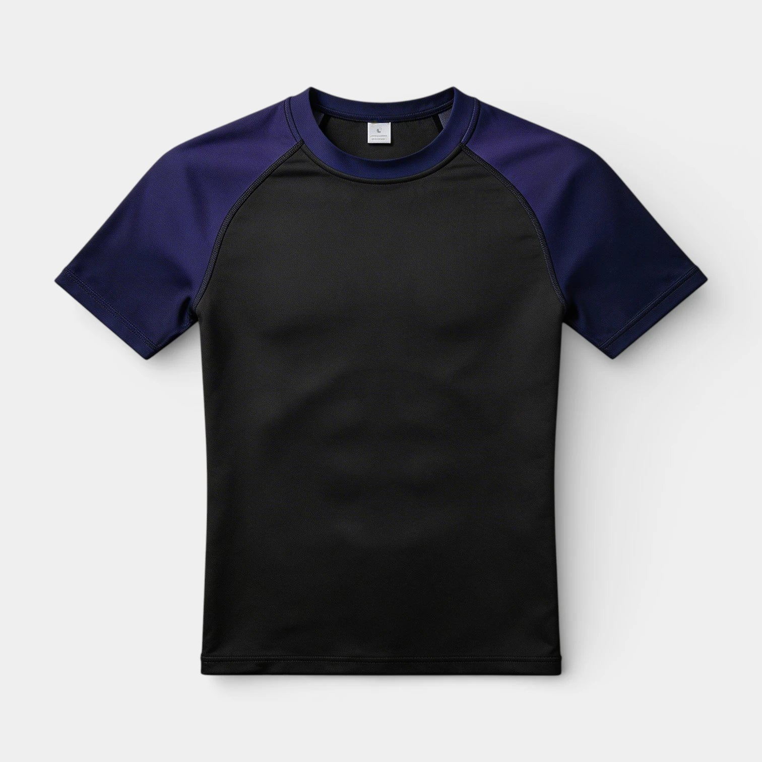 Crew Neck Athletic T-Shirt Contrast Panel for Men