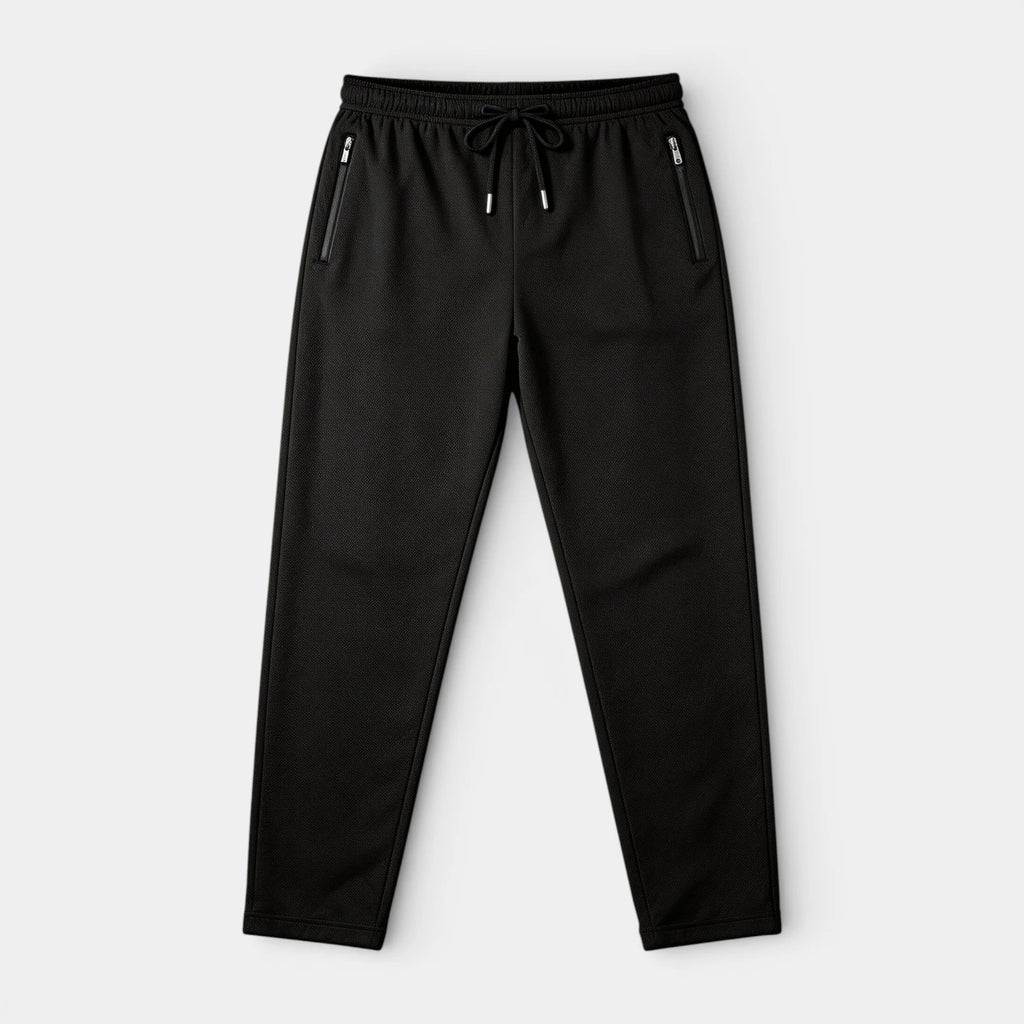 Athletic Drawstring Tapered Pants Zip Pockets for Men