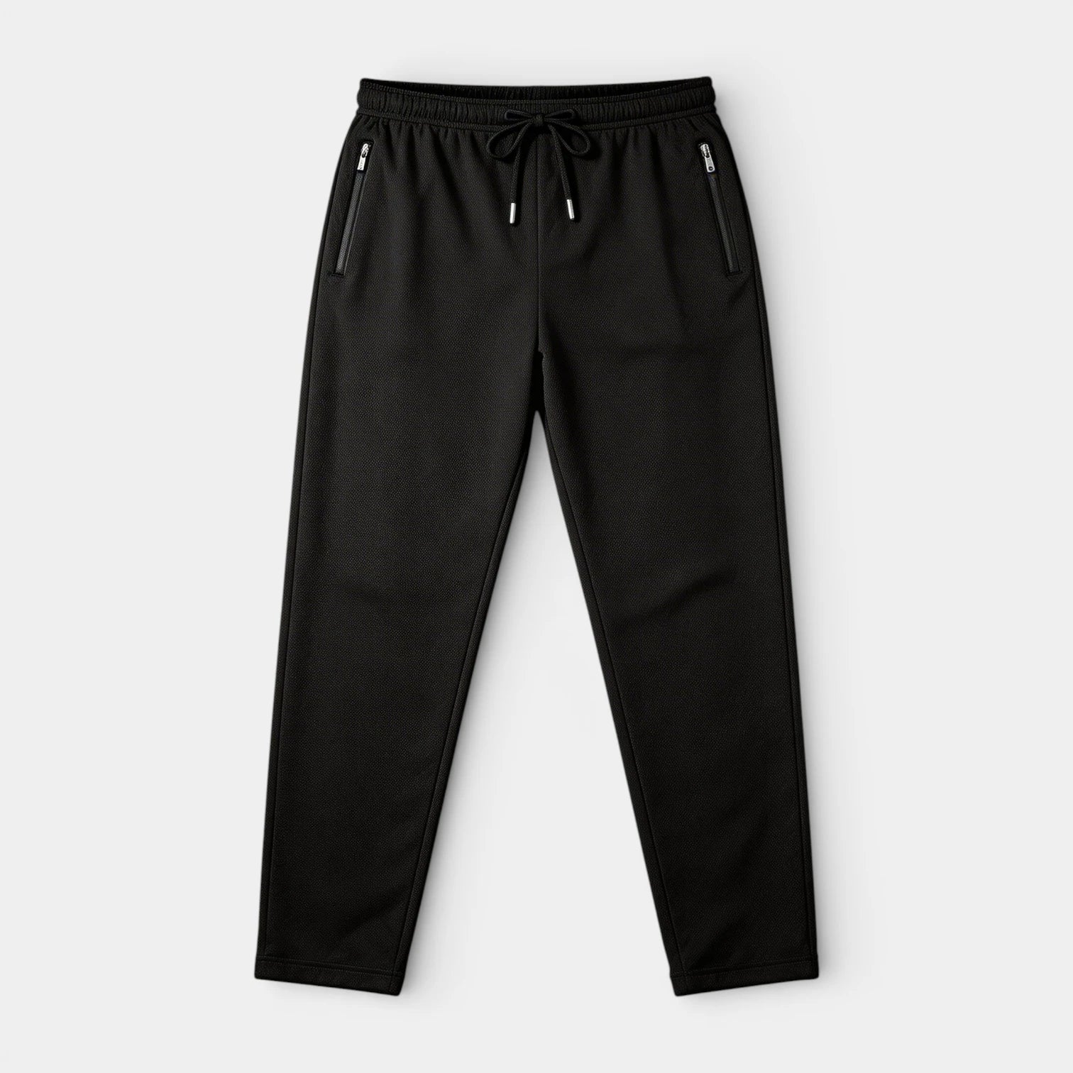 Athletic Drawstring Tapered Pants Zip Pockets for Men