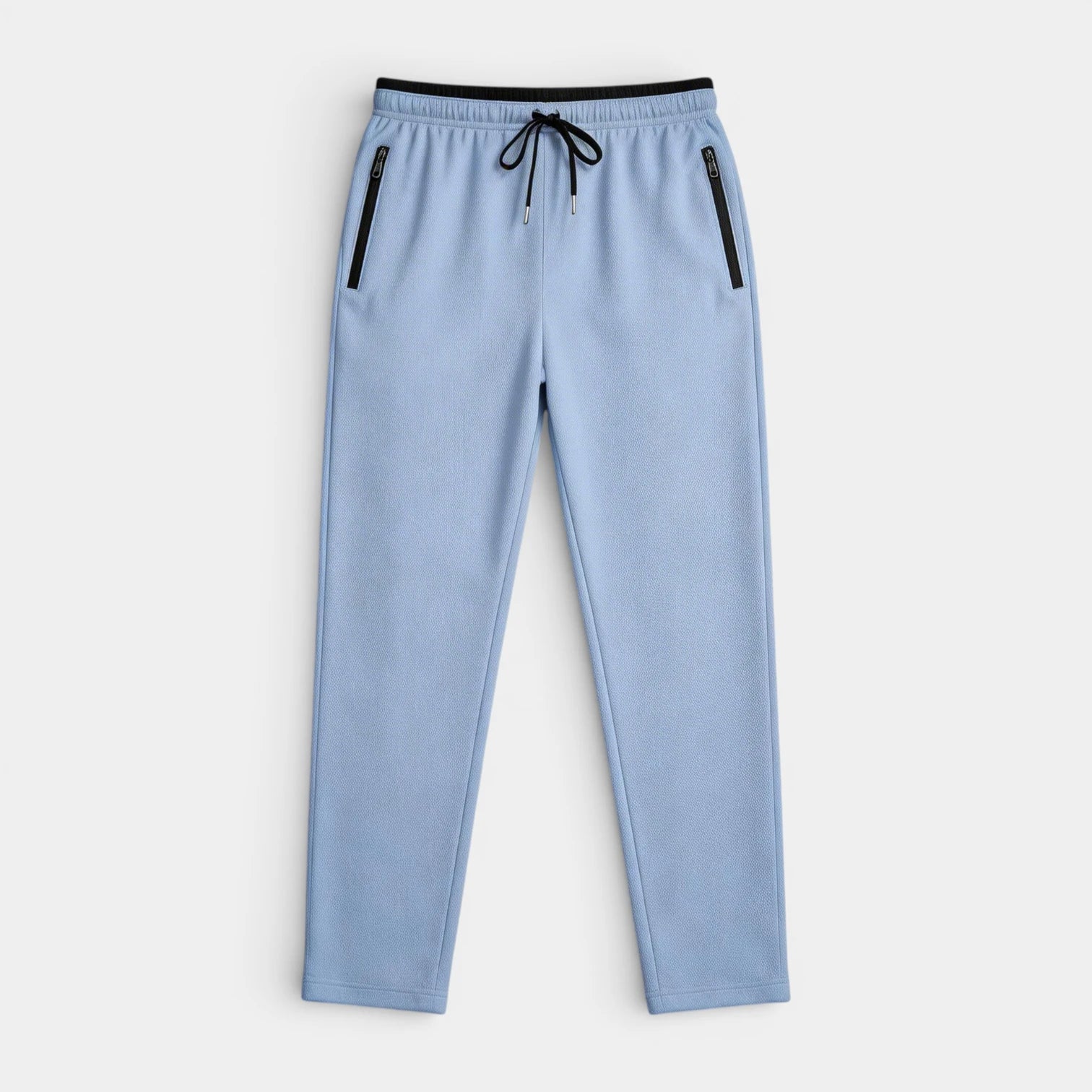 Athletic Drawstring Tapered Pants Zip Pockets for Men