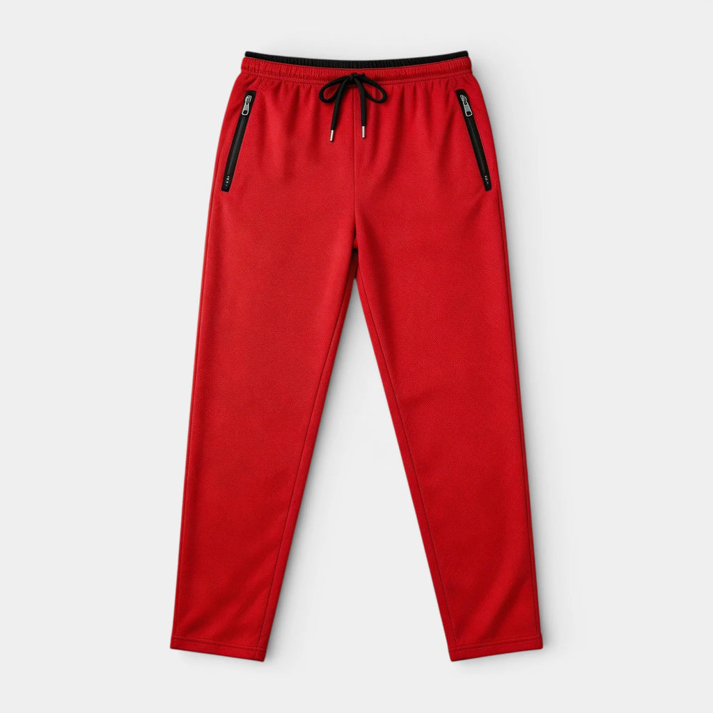 Athletic Drawstring Tapered Pants Zip Pockets for Men