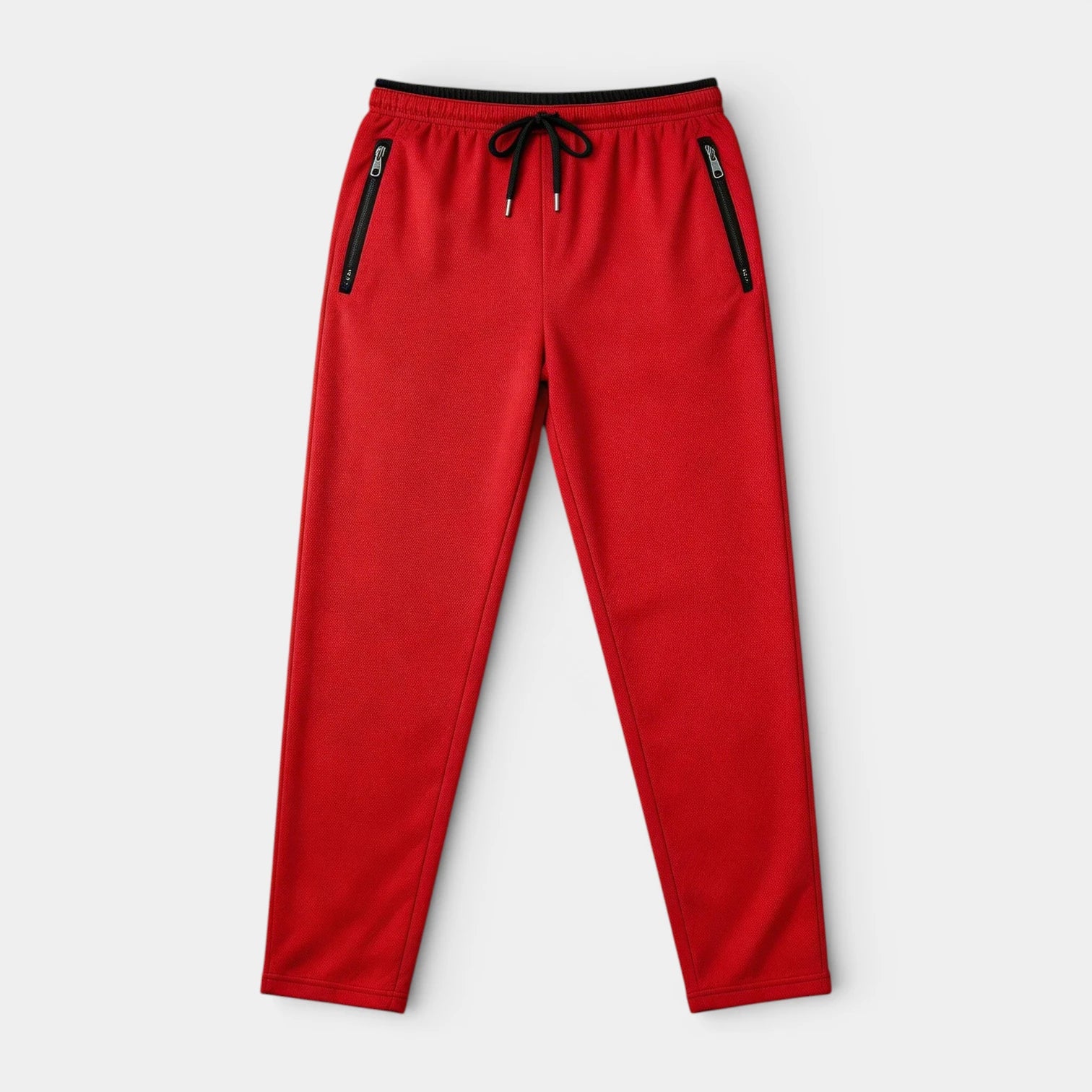 Athletic Drawstring Tapered Pants Zip Pockets for Men