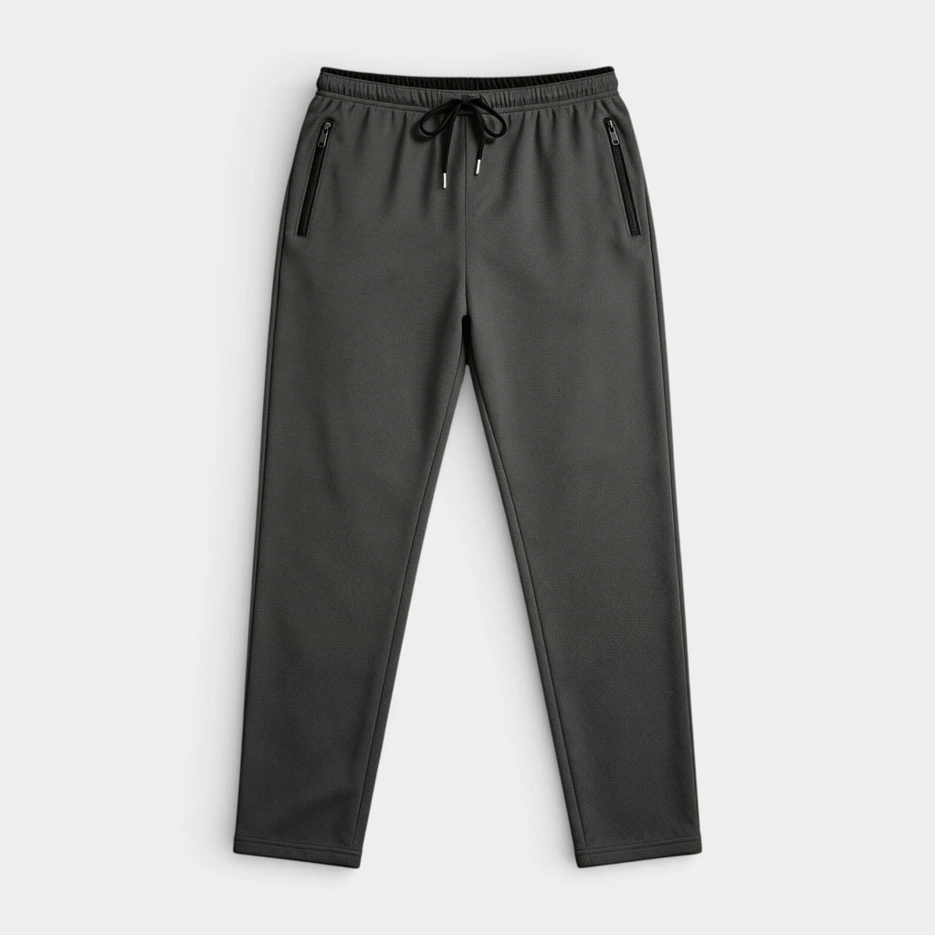 Athletic Drawstring Tapered Pants Zip Pockets for Men