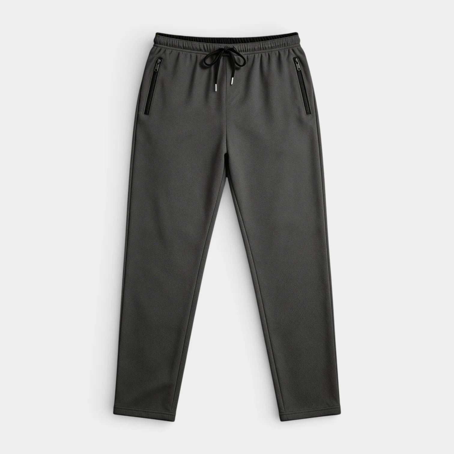 Athletic Drawstring Tapered Pants Zip Pockets for Men