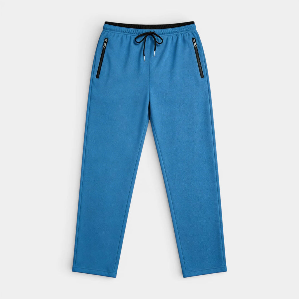 Athletic Drawstring Tapered Pants Zip Pockets for Men