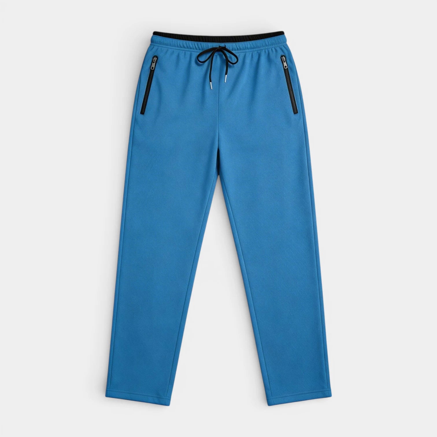 Athletic Drawstring Tapered Pants Zip Pockets for Men