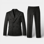 Double Breasted Pinstripe Suit Set for Men