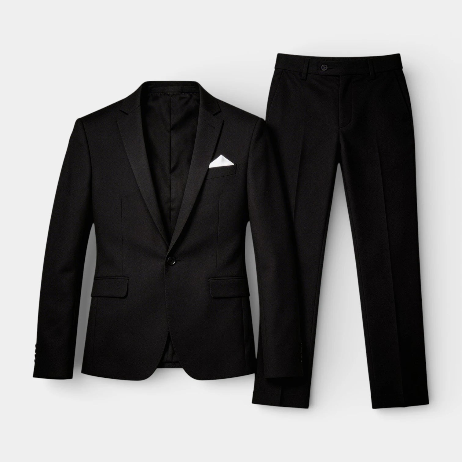 Single Button Blazer Tailored Trousers Suit Set for Men