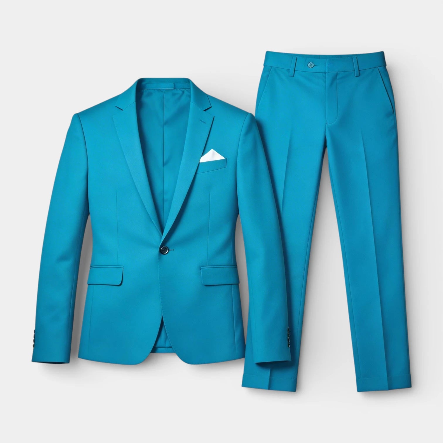 Single Button Blazer Tailored Trousers Suit Set for Men