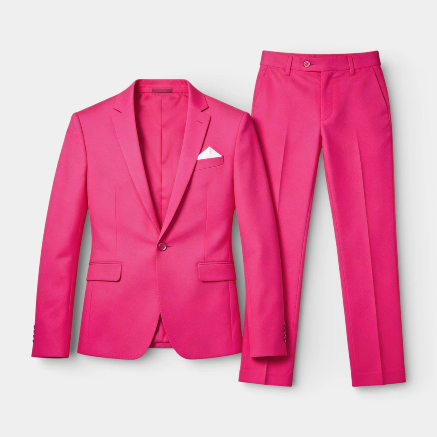 Single Button Blazer Tailored Trousers Suit Set for Men