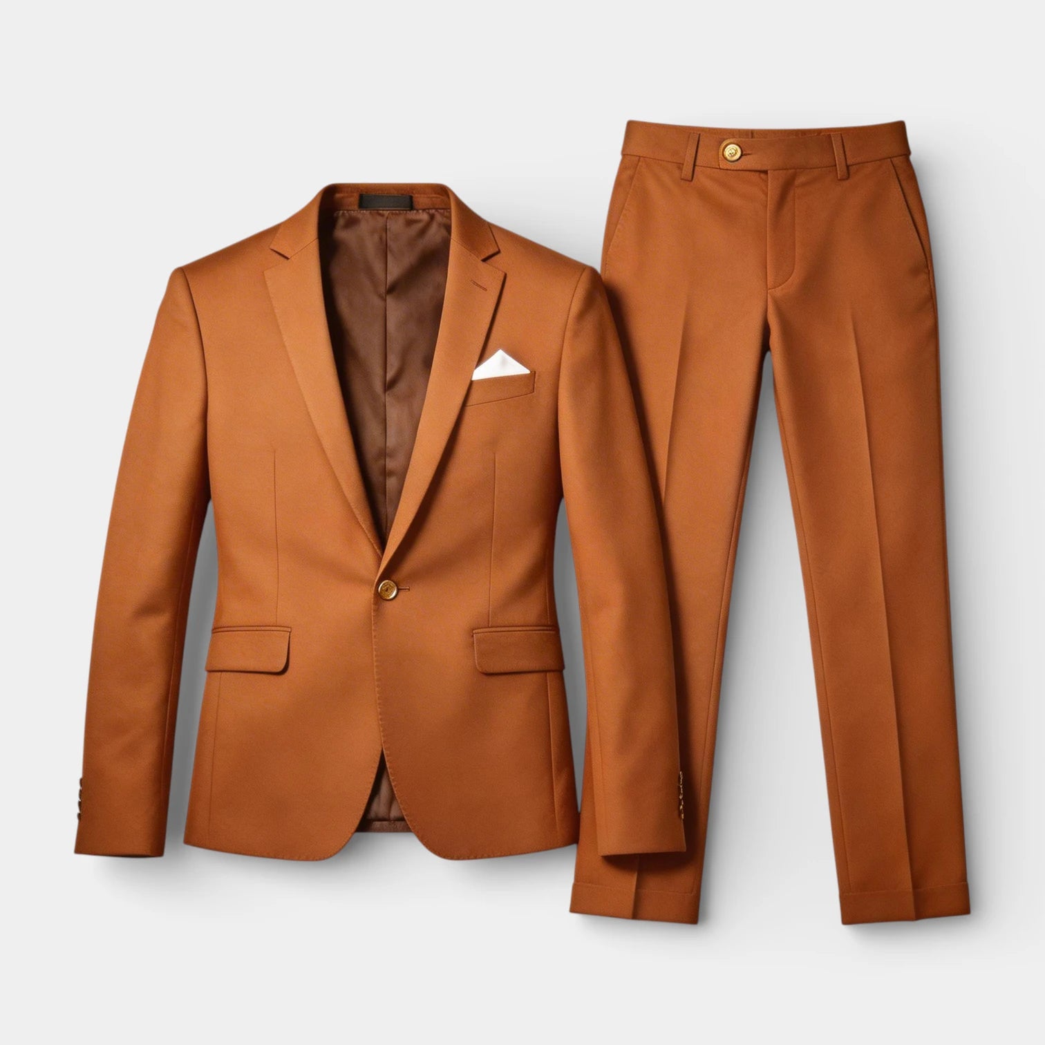 Single Button Blazer Tailored Trousers Suit Set for Men