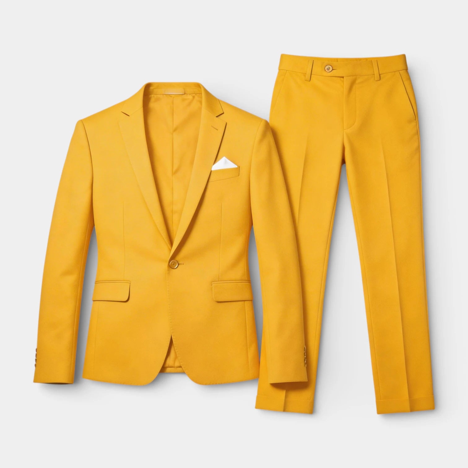 Single Button Blazer Tailored Trousers Suit Set for Men