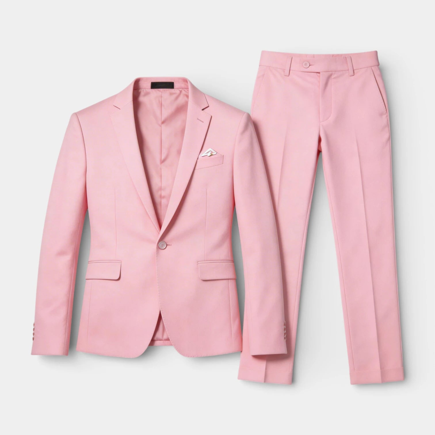 Single Button Blazer Tailored Trousers Suit Set for Men