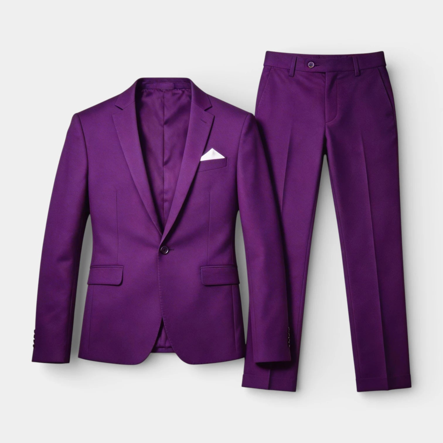Single Button Blazer Tailored Trousers Suit Set for Men