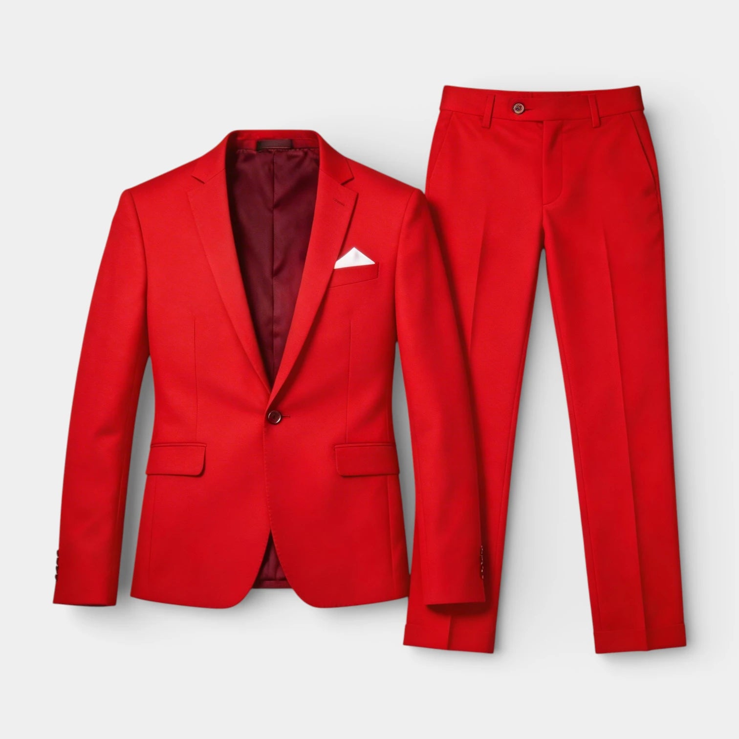Single Button Blazer Tailored Trousers Suit Set for Men