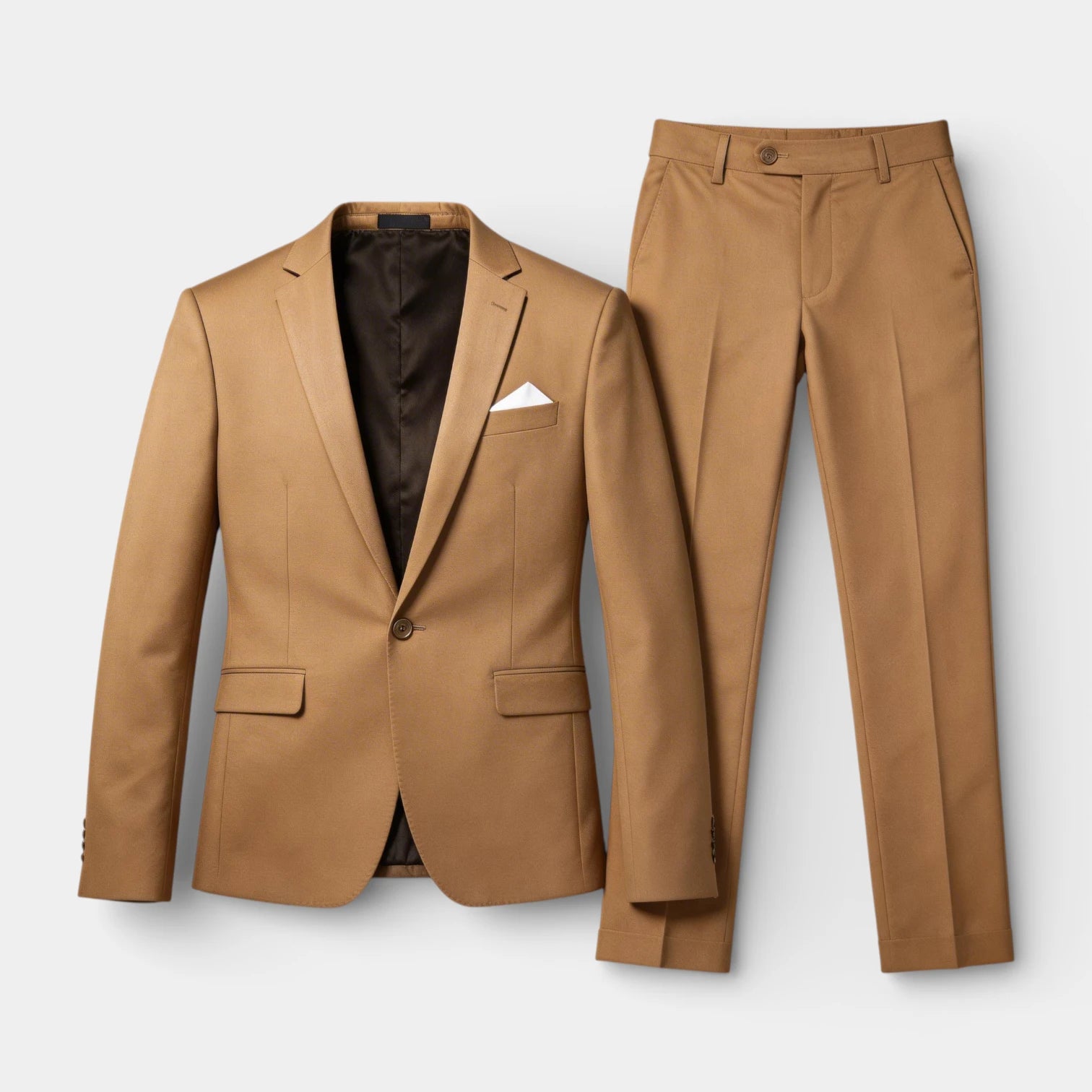 Single Button Blazer Tailored Trousers Suit Set for Men