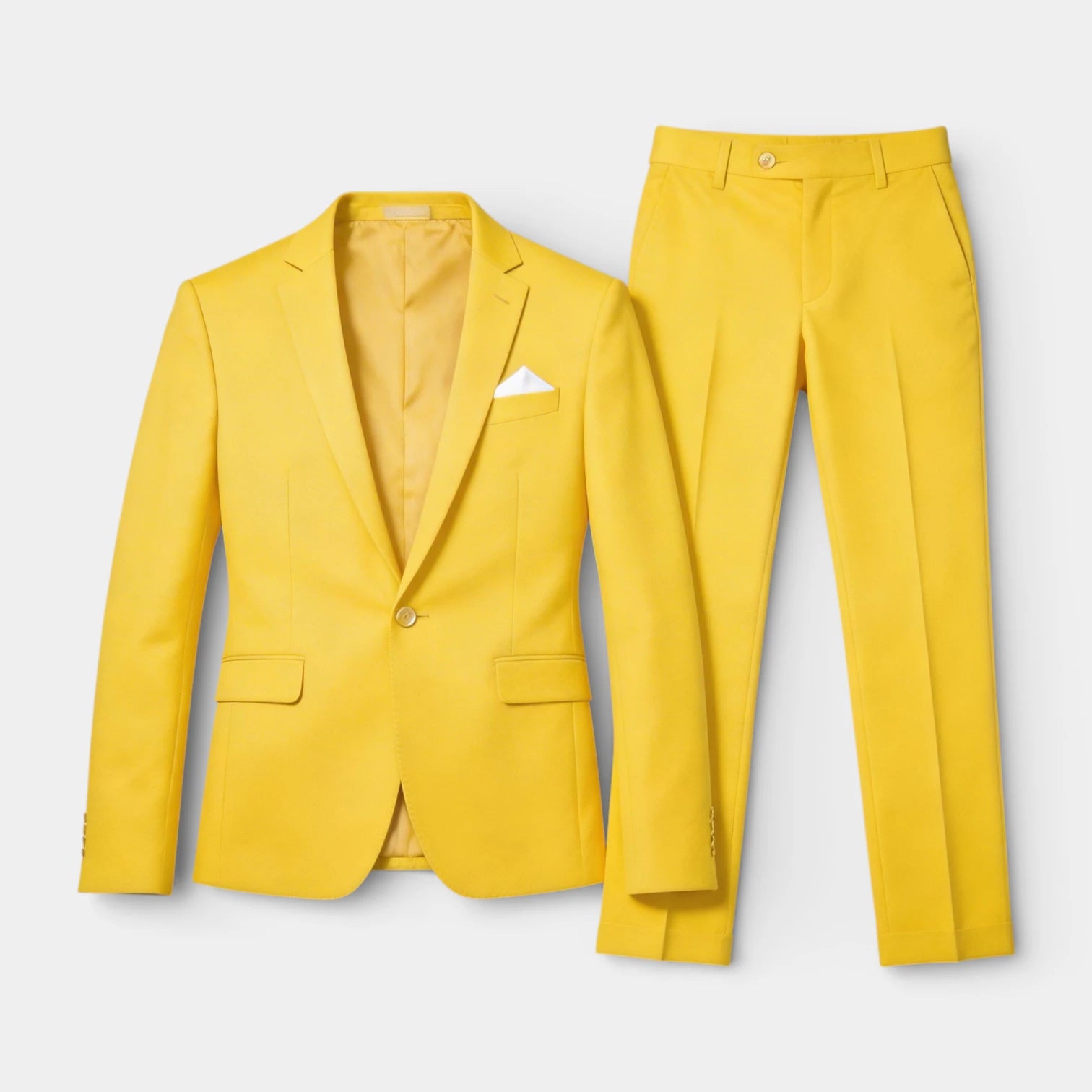 Single Button Blazer Tailored Trousers Suit Set for Men