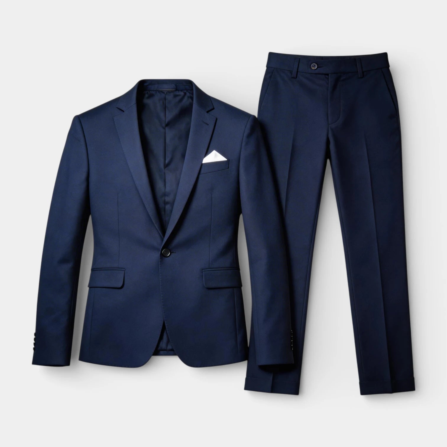 Single Button Blazer Tailored Trousers Suit Set for Men