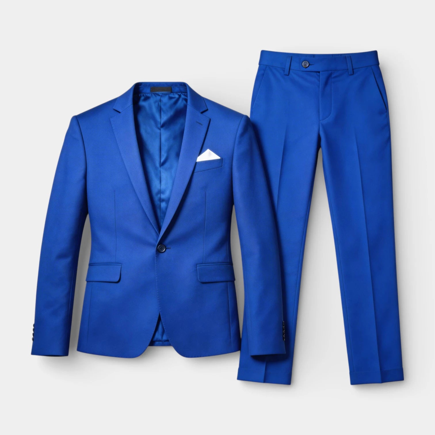 Single Button Blazer Tailored Trousers Suit Set for Men